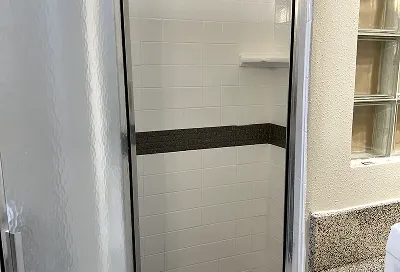 Tile surface after professional reglazing fully refreshed