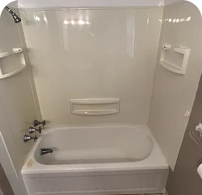 Professional refinishing of shower stand-in stalls