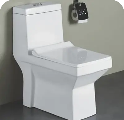 Professional refinishing of one-piece toilets