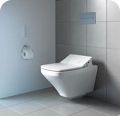 Professional refinishing of wall mounted toilets